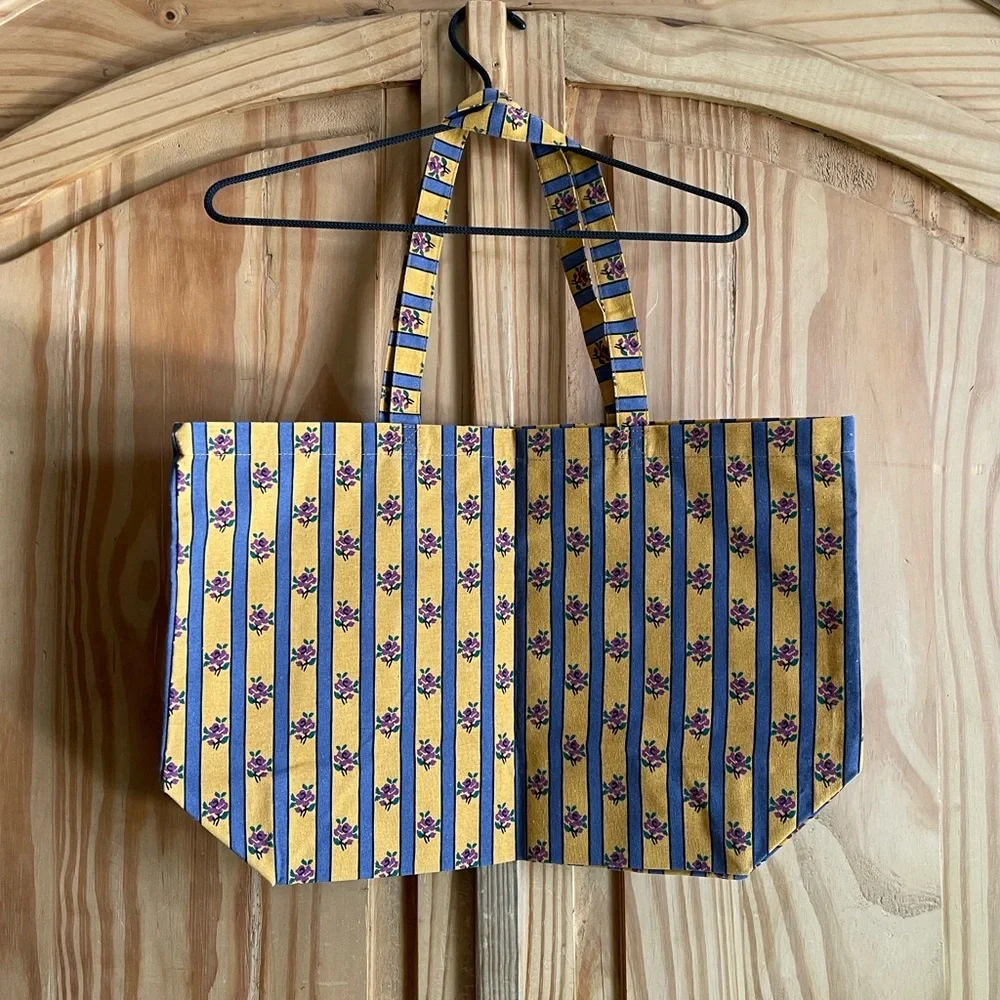 Sezane x MariaDelOrden Yellow and Blue Floral Tote NWT - Picture 3 of 4